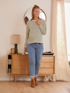 Vêtements de grossesse-Pantalon-Jean de grossesse mom bandeau sans couture