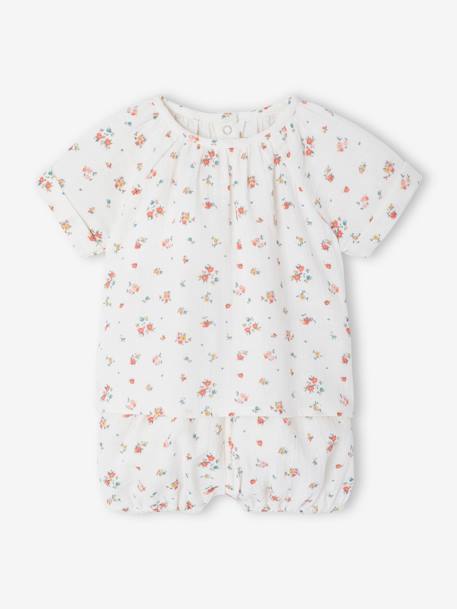 Set van 2 pyjashorts voor baby's fluoriserend koraal - vertbaudet enfant 