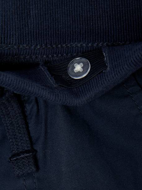 Rechte cargobroek MorphologiK voor jongens met smalle heupomtrek nachtblauw+zandbeige - vertbaudet enfant 