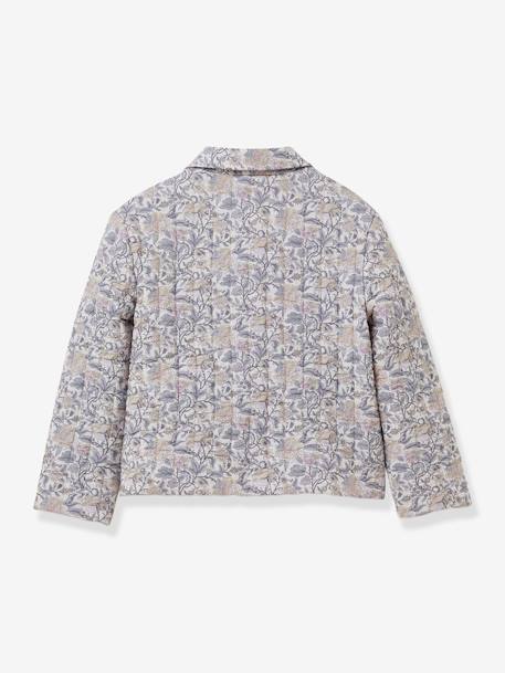 Gewatteerde jas voor meisjes met Flora CYRILLUS-print beige, bedrukt - vertbaudet enfant 