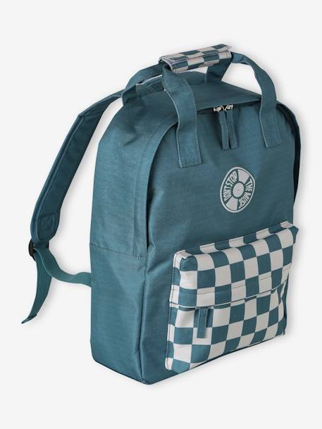 Sac à dos garçon damier vert d'eau - vertbaudet enfant 