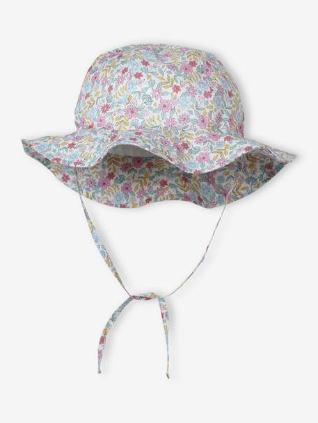 Bob esprit capeline imprimé fleuri bébé fille écru - vertbaudet enfant 