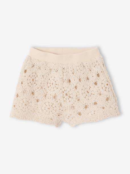 Ensemble bébé top + short en macramé vanille - vertbaudet enfant 