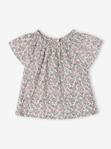 Bébé-Blouse naissance imprimée petites fleurs