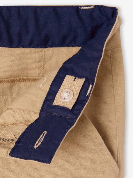 Chinobroek jongens katoen/linnen beige+blauw+donker marineblauw+lichtbeige+saliegroen - vertbaudet enfant 