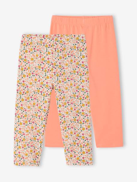 Lot de 2 leggings courts fille écru - vertbaudet enfant 