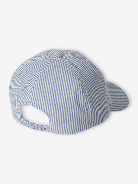 Baby petje 'Happy youpi' blauw, gestreept - vertbaudet enfant 