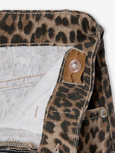 Pantalon fille large léopard beige - vertbaudet enfant 