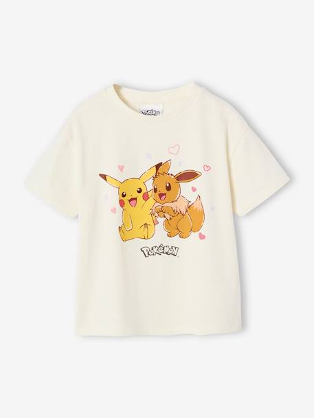 T-Shirt Pokémon Pikachu et Evoli fille écru - vertbaudet enfant 