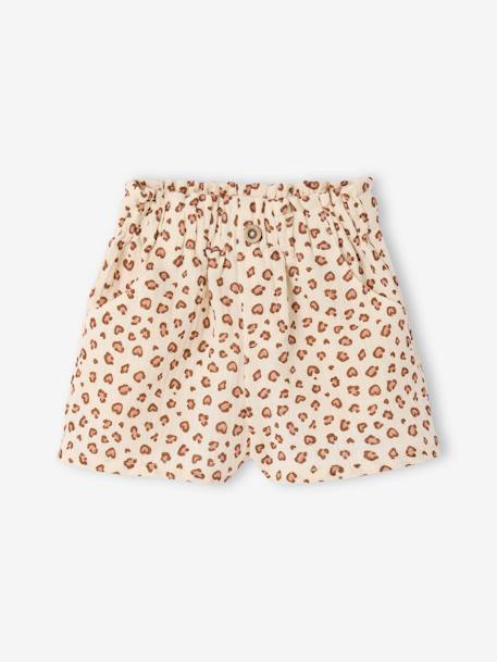 Kort luipaardje in katoenen gaas voor baby's vanille - vertbaudet enfant 