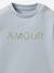 Sweater met letters in Liberty® stof baby - Biologisch katoen CYRILLUS lichtblauw - vertbaudet enfant 