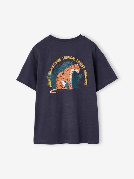 Jongensshirt met tijgermotief voor en achter antraciet - vertbaudet enfant 
