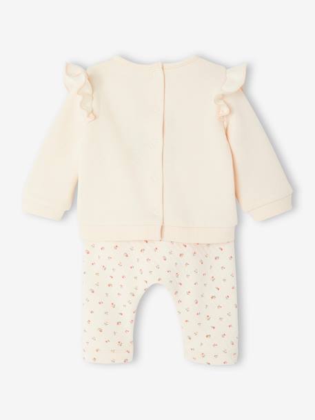 Set sweater en broek baby BEIGE CLAIR RAYE+gemêleerd blauw+lichtroze - vertbaudet enfant 