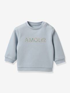 -Sweater met letters in Liberty® stof baby - Biologisch katoen CYRILLUS 