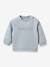 Sweater met letters in Liberty® stof baby - Biologisch katoen CYRILLUS lichtblauw - vertbaudet enfant 