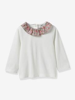 Bébé-T-shirt, sous-pull-Tee-shirt col en tissu Liberty bébé - coton biologique