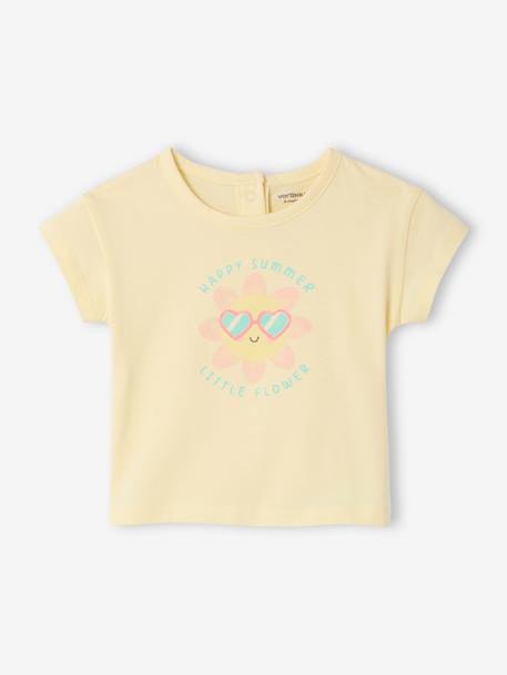 T-Shirt bébé à motif en coton bio jaune pastel - vertbaudet enfant 