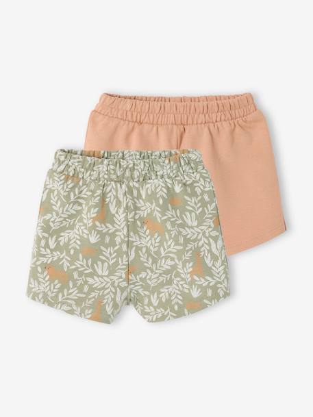 Lot de 2 Shorts naissance en molleton léger argile - vertbaudet enfant 