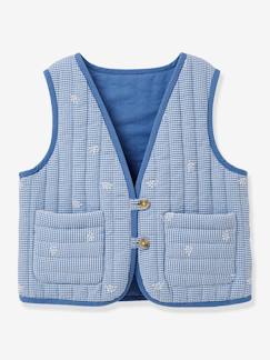 -Veste matelassée sans manches fille vichy brodé