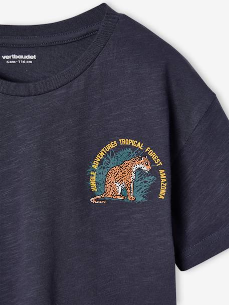 Jongensshirt met tijgermotief voor en achter antraciet - vertbaudet enfant 