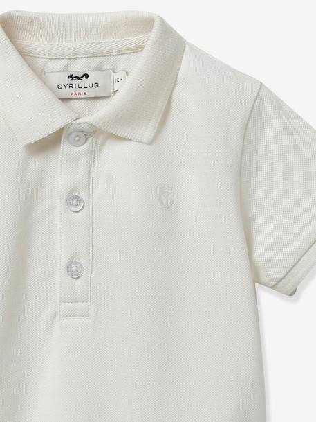 Polo en maille piquée bébé - Coton biologique écru - vertbaudet enfant 