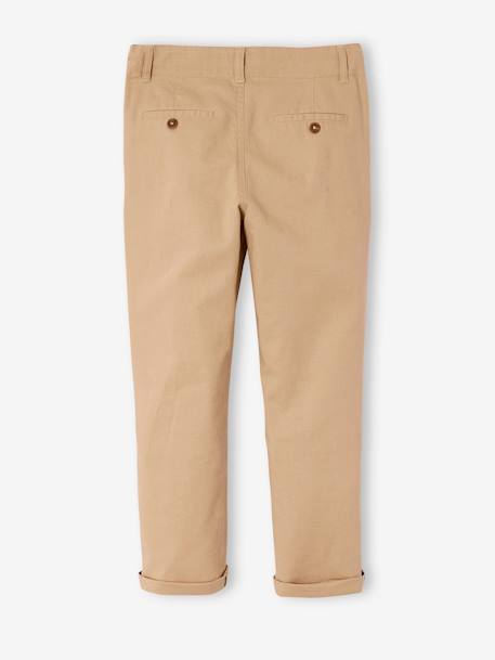 Pantalon garçon cérémonie chino en coton/lin beige+beige clair+bleu+marine foncé+vert sauge - vertbaudet enfant 