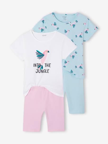 Lot de 2 pyjacourts fille turquoise - vertbaudet enfant 