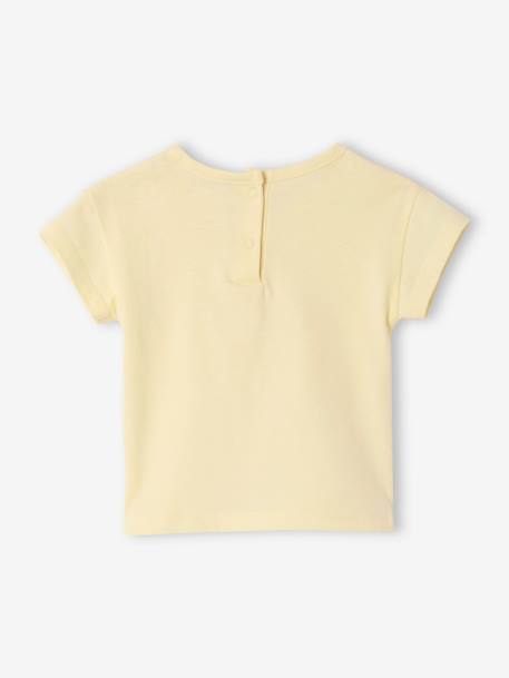 T-Shirt bébé à motif en coton bio jaune pastel - vertbaudet enfant 