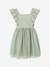 Robe cérémonie fille satin de coton à volants écru+vert sauge - vertbaudet enfant 