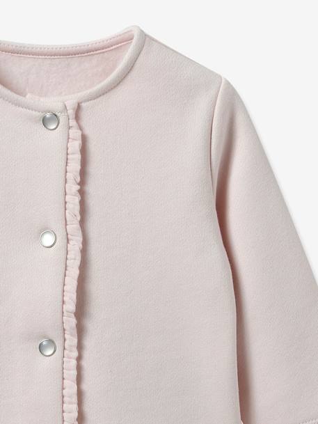 Cardigan en molleton bébé - Coton biologique rose pâle - vertbaudet enfant 