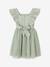 Robe cérémonie fille satin de coton à volants écru+vert sauge - vertbaudet enfant 