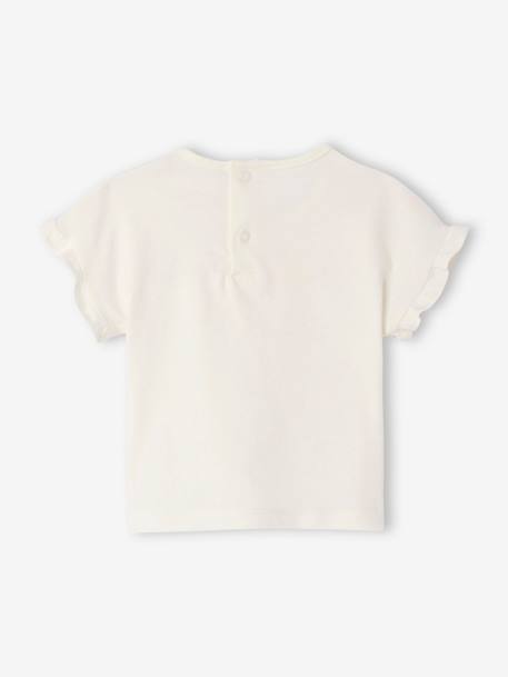 T-shirt met fantasiemotief voor baby's in biologisch katoen wit - vertbaudet enfant 