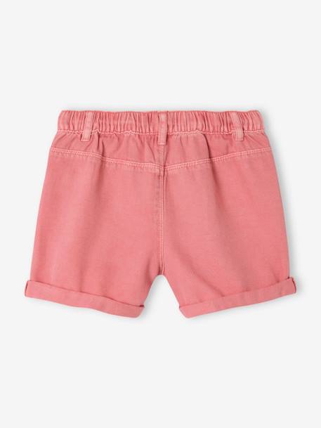 Meisjesshort met opgestikte zakken rozen - vertbaudet enfant 