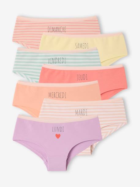 Lot 7 shortjes voor een week voor meisjes rozen - vertbaudet enfant 