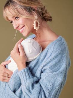 Vêtements de grossesse-Pull devant/dos maille fantaisie avec Alpaga