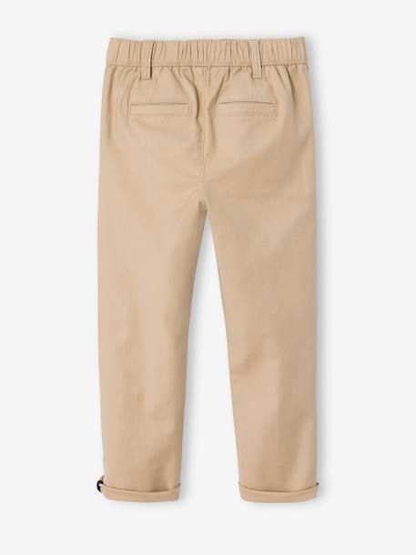 Pantalon garçon esprit chino facile à enfiler beige+marine - vertbaudet enfant 