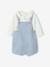 Ensemble naissance body + salopette courte rayée bleu ciel - vertbaudet enfant 