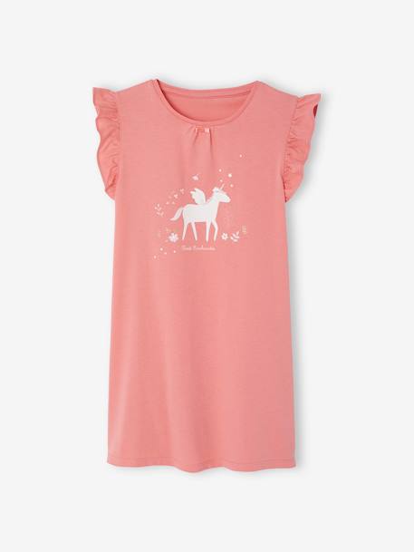 Ensemble fille chemise de nuit legging masque pochon nuit magique rose - vertbaudet enfant 