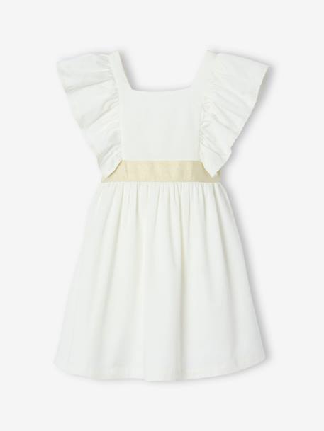 Robe cérémonie fille ceinture dorée blanc+blush - vertbaudet enfant 
