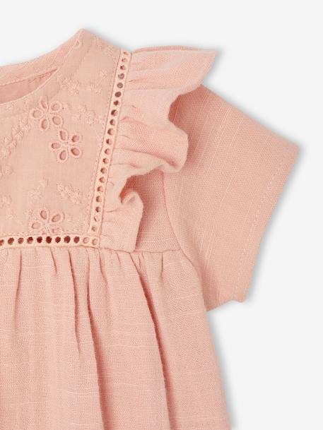 Babyjurk van katoengaas rozen - vertbaudet enfant 
