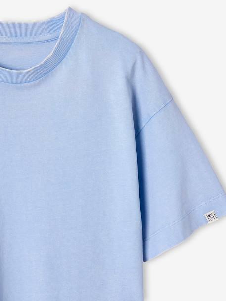 Set van 2 effen t-shirts met een gewassen effect JONEN hemelsblauw - vertbaudet enfant 
