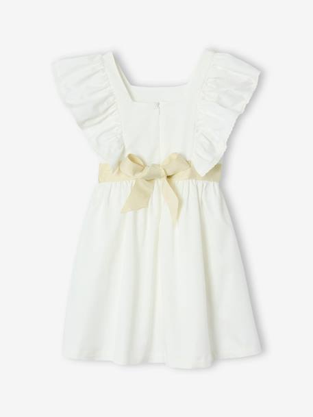 Robe cérémonie fille ceinture dorée blanc+blush - vertbaudet enfant 
