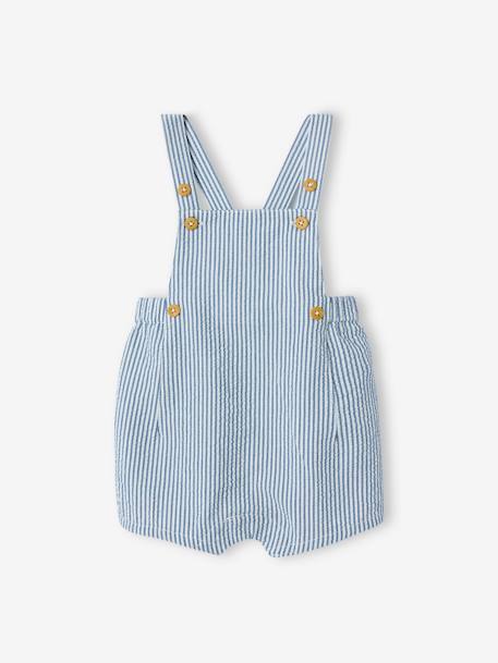 Geboorteset romper + korte gestreepte tuinbroek hemelsblauw - vertbaudet enfant 