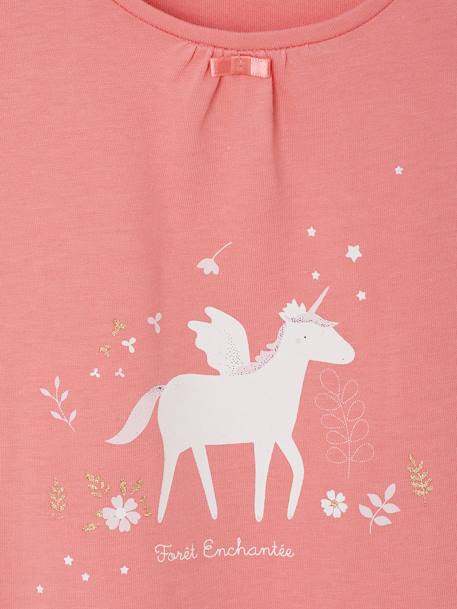 Ensemble fille chemise de nuit legging masque pochon nuit magique rose - vertbaudet enfant 