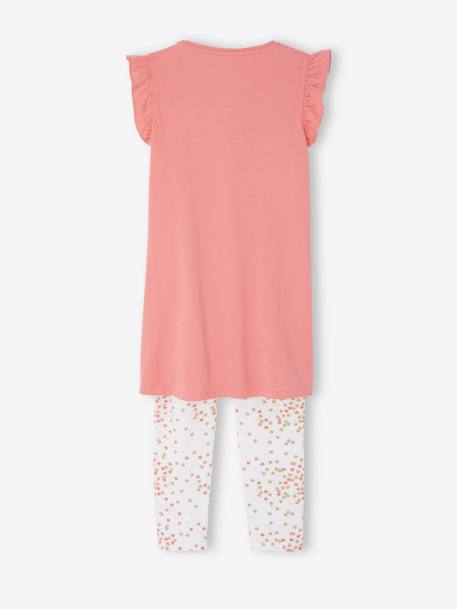 Ensemble fille chemise de nuit legging masque pochon nuit magique rose - vertbaudet enfant 