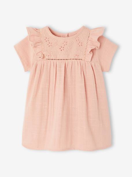 Robe en gaze de coton naissance rose - vertbaudet enfant 