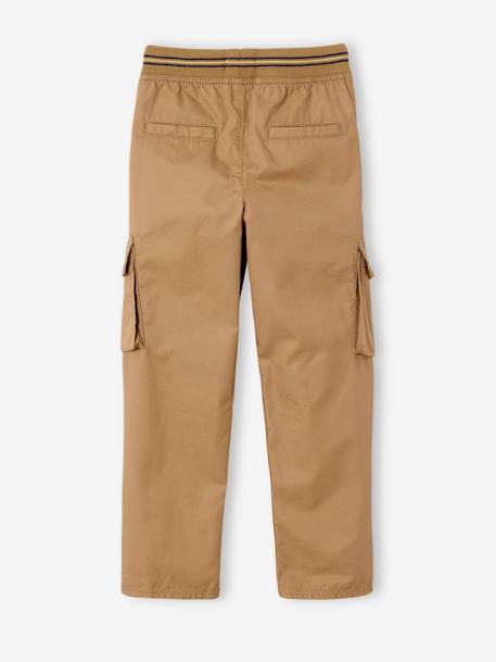 Rechte cargobroek MorphologiK voor jongens met smalle heupomtrek nachtblauw+zandbeige - vertbaudet enfant 