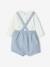 Geboorteset romper + korte gestreepte tuinbroek hemelsblauw - vertbaudet enfant 