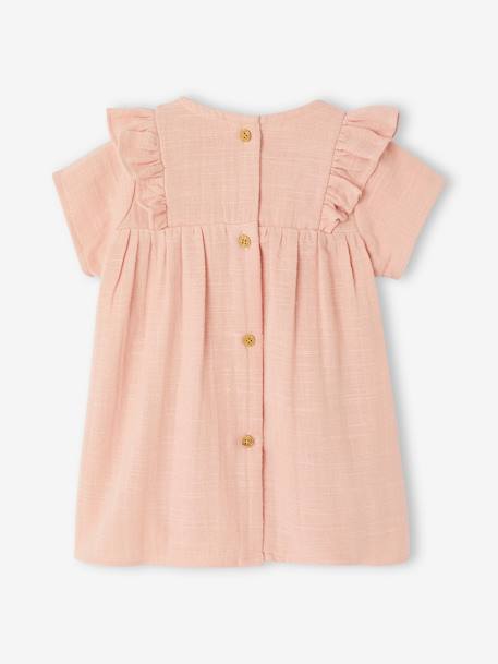Robe en gaze de coton naissance rose - vertbaudet enfant 
