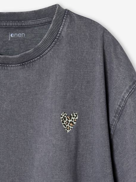 Tee-shirt cropped fille anthracite - vertbaudet enfant 